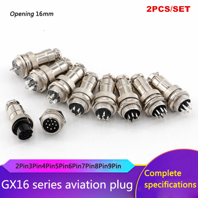Aviation Plug 2/3/4/5/6/7/8 Pin 16mm GX16-4 Metal Male Female Panel Connector SG 