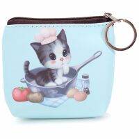 1PCS 6 Style Lovely Dog Cat Face Cute Girl Animal Mini Bag Women Coin Purses Key Ring Case Zipper Wallet Pouch Change Purse