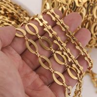 1 Meter Stainless Steel High Quality Bone Plated Gold Letter O Chain Roll Cuban Chains for Diy Jewelry Making Supplies Make Up