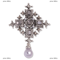 pime MALL 1PC Crystal CROSS เข็มกลัด unisex แฟชั่นวินเทจหมุดขนาดใหญ่สีดำออกแบบ