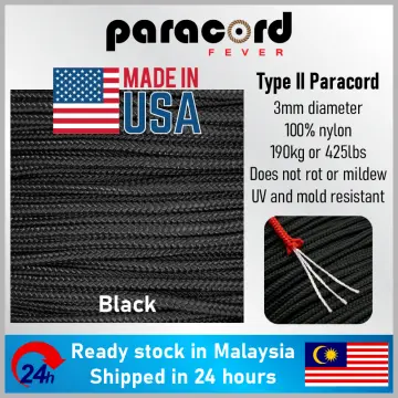 Made in USA - 3mm Type II 425 Tali Paracord Rope Parachute Cord