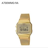 Casio แท้ รุ่น A700WMG-9A นาฬิกาสายตาข่ายสีทอง(ส่งฟรี)