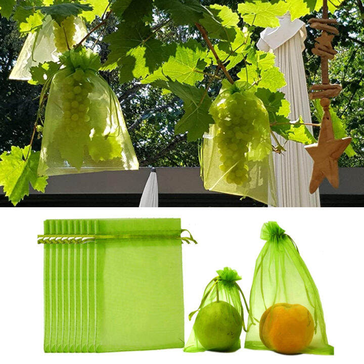 100PCS Fruit Protection Netting Bags for Fruit Trees, Garden Mesh