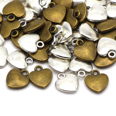 【LZ】✿✿  10 pçs do vintage coração metal etiquetas de prata bronze artesanal tags para roupas chapéus liga encantos pingente feito à mão jóias acessórios