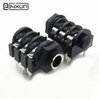 2pcs 6.35mm 6Pin DIP Stereo Dual Channel Microphone Socket Turtle Style 6.5mm Audio Straight jack Connector