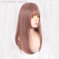 Hime Cut hairstyle 55cm Long Wig Straight Hair Pink Blonde Gray Black Wig for Woman Girls Cosplay Wig Hair Extension MUMUPI [ Hot sell ] TOY CENTER