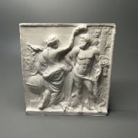 A Plaster Relief Of Hercules Crowned By Glory Sculpture Relief Plaster Ornament Grecian Bust Gypsum Portrait Craft Statue