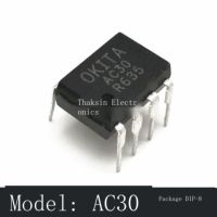 10ชิ้น Optocoupler OKITA AC30 DIP-8 In-Line Optocoupler โซลิดสเตรีเลย์สีดำไปทาง