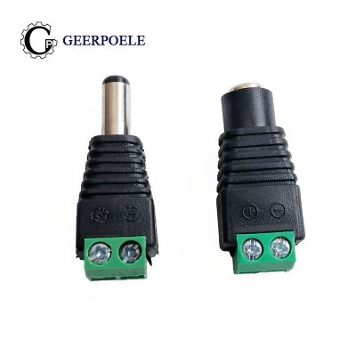 1 Pair 2piece DC 5.5*2.1MM Male And Female Plug 12V 10A Solderless Converter Connectors Jack Socket Female Mount Plug Adapter  Wires Leads Adapters