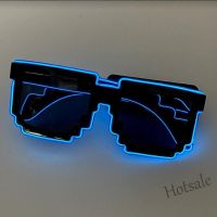 【hot sale】♝♈ D03 Disco Equipment LED Mosaic Glasses Mens Handsome Sunglasses Cool Trendy ins Luminous Glasses