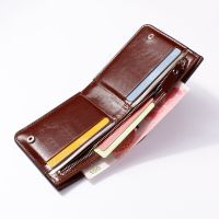 Zipper PU Wallets Inserts Pictures Coin Dollars Purse Foldable Men Purses Inside Hasp Bags Cowhide Credit ID Cards Holder Wallet