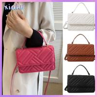 XIAHU สีทึบทึบ กระเป๋าสะพายไหล่แบบสั้น หนังพียู กระเป๋า crossbody มีสไตล์ สลิงกระเป๋าถุง ผู้หญิงผู้หญิงผู้หญิง