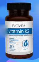 BIOVEA VITAMIN K2 100 mcg (with Alfalfa) / 30 Vegetarian Capsules