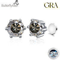 Butterflykiss ใหม่ในโปรตุเกสตัด moissanite ต่างหูแม่เหล็กสำหรับผู้หญิง925เงินสเตอร์ลิงแฟชั่นของขวัญเครื่องประดับจัดงานแต่งงาน