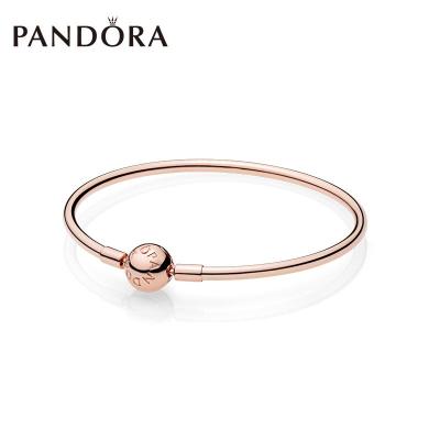 สร้อยข้อมือแพนดอร่าโรสโกลด์ Pandora_bracelet Rose Gold Moments Classic Bracelet 587132 Simple Personality DIY Bracelet Fashion Jewellery Women Jewellery Gift