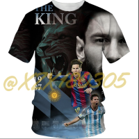 （xzx  31th）  (all in stock xzx180305)Summer New Lionel Messi 3D Printing T-shirt Mens and Womens Sports and Leisure Fashion Cool Round Neck Short-sleeved Shirt 16