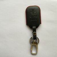 shangdjh Genuine Leather Car Key Protective Bag Holder For Hoda CRV Civic Accord Pilot Keychain Ring 5Button Key Control FOB