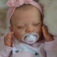 【YF】 20Inch Finished Reborn Baby Doll April Lifelike Smile Girl Vinyl or Cloth Body Handmade Toy Figure Birthday Gift For Girls lol