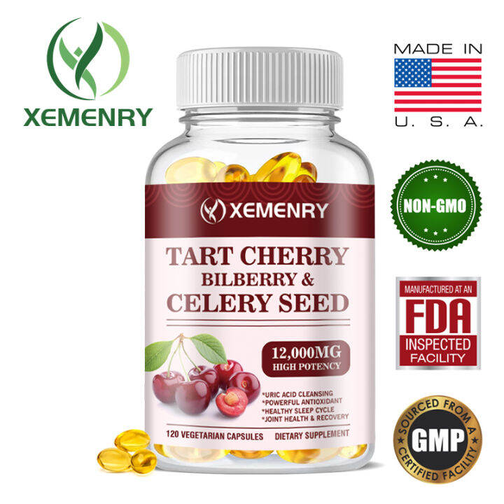 TART CHERRY BILBERRY & CELERY SEED Capsules High Performance Uric