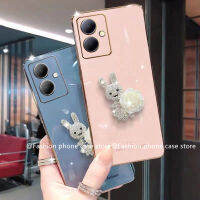 Phone Case เคส VIVO Y27 4G 5G 2023 VIVO Y78 5G หลากสีเคสโทรศัพท์หรูหราสง่างามสีขาวสดใสลายคาเมลเลียกระต่าย