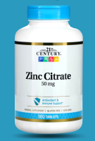 21st Century, Zinc Citrate, 50 mg, 360 Tablets