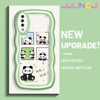 Jlingji เคสสำหรับ Samsung Galaxy เคส A30s A50s A50รูปแพนด้าน่ารักกรอบนอก TPU ใสนุ่มลายคลื่นกันกระแทกเคสมือถือกล้องสุดสร้างสรรค์ทนต่อการสึกหรอซิลิกาเจลฝาครอบป้องกัน