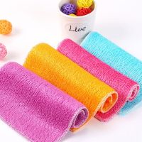 1PC Bamboo Fiber Rag Anti-grease Dish Cloth Washing Towel Kitchen Household Scouring Pad Cleaning Rags Accessories for Home Dish Cloth  Towels