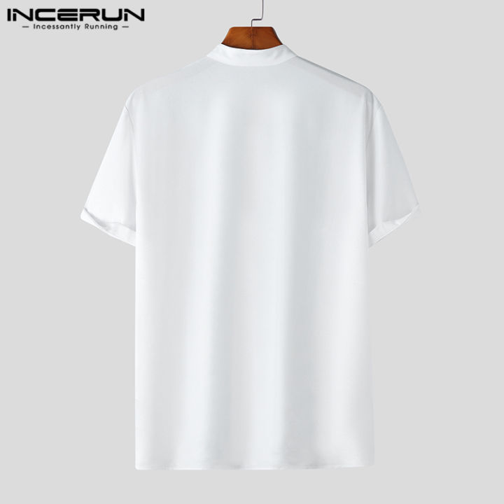 incerun-เสื้อพิมพ์ลายคอจีนแฟชั่นผู้ชายแขนสั้น-เสื้อผ้าลำลอง-3