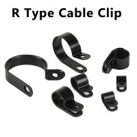 100PCS Thicken Plastic Nylon R Type Cable Clamp Fixed Insulation Cable Clips Cable Management Wire Fixing Clip Line Organizer