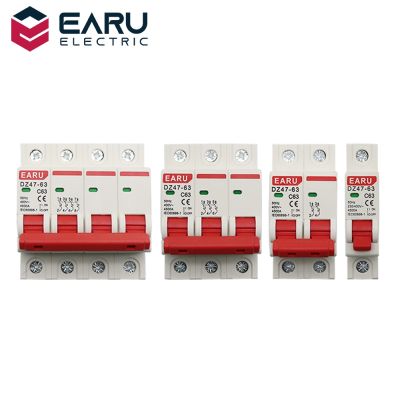 DZ47 1-4 Pole 3A/6A/10A/16A/20A/32A/40A/50A/63A 400V C Type Mini Circuit Breaker MCB 35mm Din Rail Mount Breaking Capacity 6KA