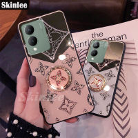 เคสสำหรับ Vivo Y17S ฝาครอบโทรศัพท์สำหรับ Vivo Y17S เคสใส่โทรศัพท์กระจกโคลเวอร์หรูหราพร้อมสายคล้องฝาหลัง