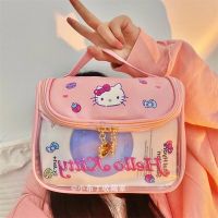 Sanrio Hello Kitty Makeup Pouch Cosmetic Bag Kawaii Girl Heart Frosted High Capacity Water Proof Portable Handbag Outdoor Travel