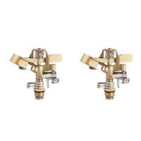 1/2 Inch Brass Impact Sprinkler 2 Pack, Heavy Duty Lawn Sprinkler Head with Nozzles, Adjustable 20 - 360 Degree