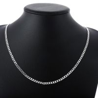 925 Sterling Silver Necklaces for men woman 16-30 Inches fine 4MM sideways Chain classic Jewelry high quality Christmas Gifts Fashion Chain Necklaces