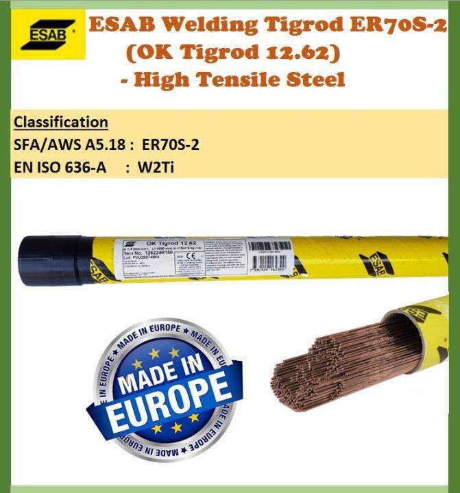 ESAB Welding Tig Rod ER70S-2 (OK Tigrod 12.62) - High Tensile Steel ...