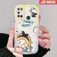 เคส JIUMOO สำหรับ Realme 7 Pro C17 7i Narzo 20 Pro เคสการ์ตูนน่ารักอลิซเด็กผู้หญิงเนื้อครีมขอบคลื่นนุ่มเคสมือถือกันกระแทกแบบใสที่สร้างสรรค์โปร่งใสลายกล้องถ่ายรูปเรียบง่ายอ่อนโยนฝาครอบป้องกัน