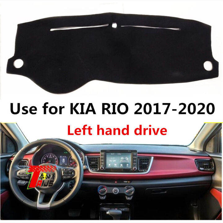 Taijs มือซ้ายไดรฟ์รถ Dashboard Mat DashMat สำหรับ Kia Stonic RIO 2017 2018 2019 2020 2021ความ