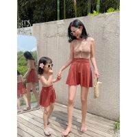 2021 ชุดว่ายน้ําชุดบ็อกเซอร์กระโปรงสําหรับแม่และลูกสาวTH