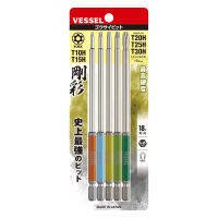 VESSEL ชุดดอกไขควงหัวดาว TORX คละไซด์ 5 ชิ้น/แพ็ก ยาว 150 mm รุ่น GOSAI No.GS5P-34