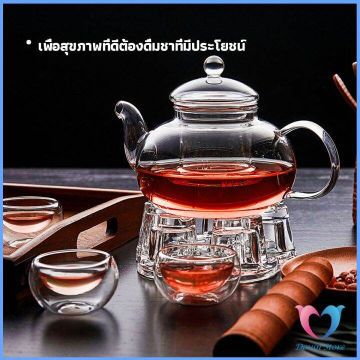 กาชงชา-ทนต่ออุณหภูมิสูง-กาน้ำชา-แก้วคุณภาพสูง-400ml-600ml-glass-teapot-dovin-store