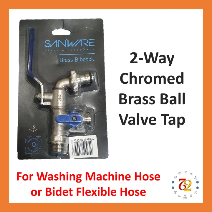 2Way Chromed Brass Ball Valve Tap for Washing Machine Hose or Bidet Flexible Hose Lazada