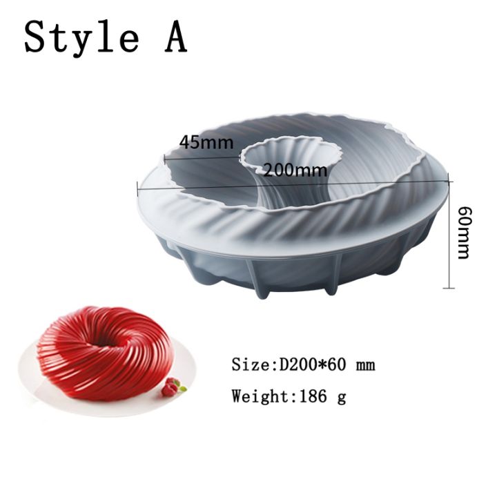meibum-spiral-donut-french-dessert-silicone-cake-mold-homemade-party-chocolate-mousse-pastry-mould-decorating-tray-baking-tools