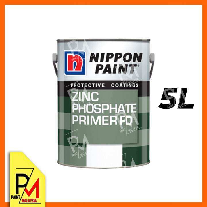 Nippon Paint Zinc Phosphate 5L Primer Grey Green Color Undercoat Iron