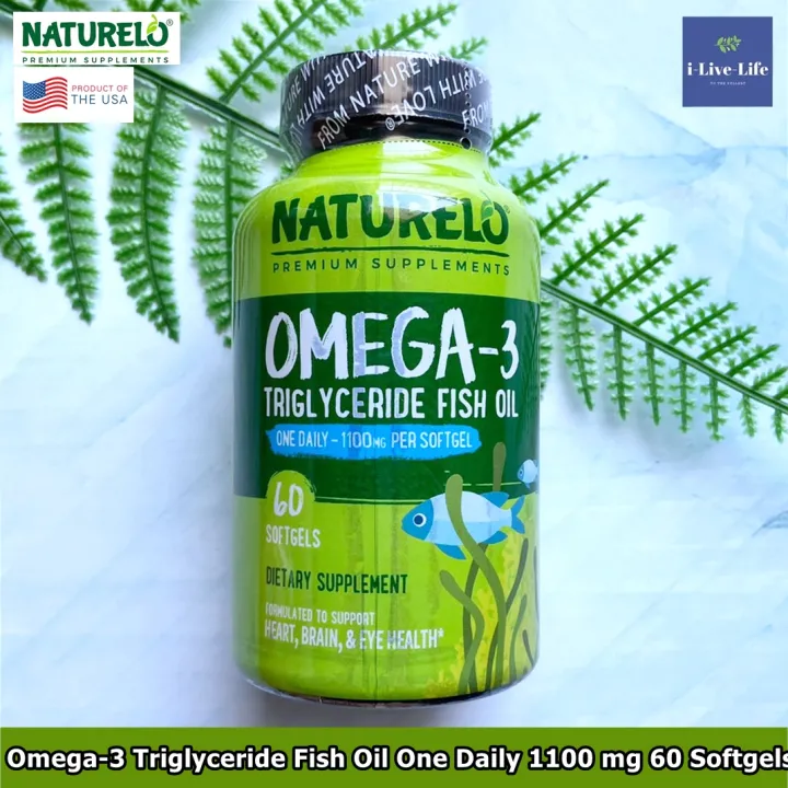 Naturelo Omega3 Triglyceride Fish Oil One Daily 1100 mg 60 Softgels