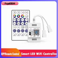 FUYE83644 144วัตต์ค่ะ ตัวควบคุม WIFI LED 2048พิกเซล DC5-24V ไฟหรี่ RGB ทนทานต่อการใช้งาน ด้วย28Key เสียงเพลงรีโมทคอนโทรล แอป/ รีโมทคอนโทรล สำหรับ WS281 SM16703 Strip Lights