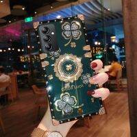 เคสป้องกันโทรศัพท์สำหรับ Samsung Galaxy A54 A24 A14 5G 4G LTE 2023แฟชั่นส่องแสงเป็นประกายระยิบระยับดอกไม้ส่องแสงเป็นประกายวิบวับรูปใบโคลเวอร์สี่ใบประดับพลอยเทียมแบบนิ่ม TPU ปกป้องกล้องกรอบหลังป้องกันการกระแทก