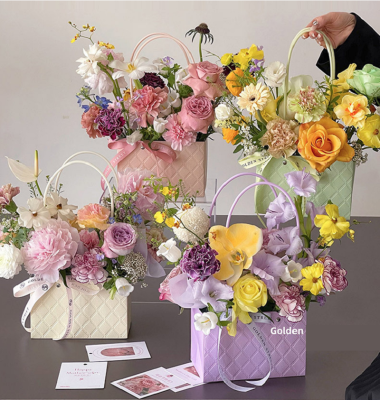 Flower Packaging Paper Bag Decorative Bag Rose Carrying Jacquard Box Paper Bag Flower Box Reticule Gift Bag