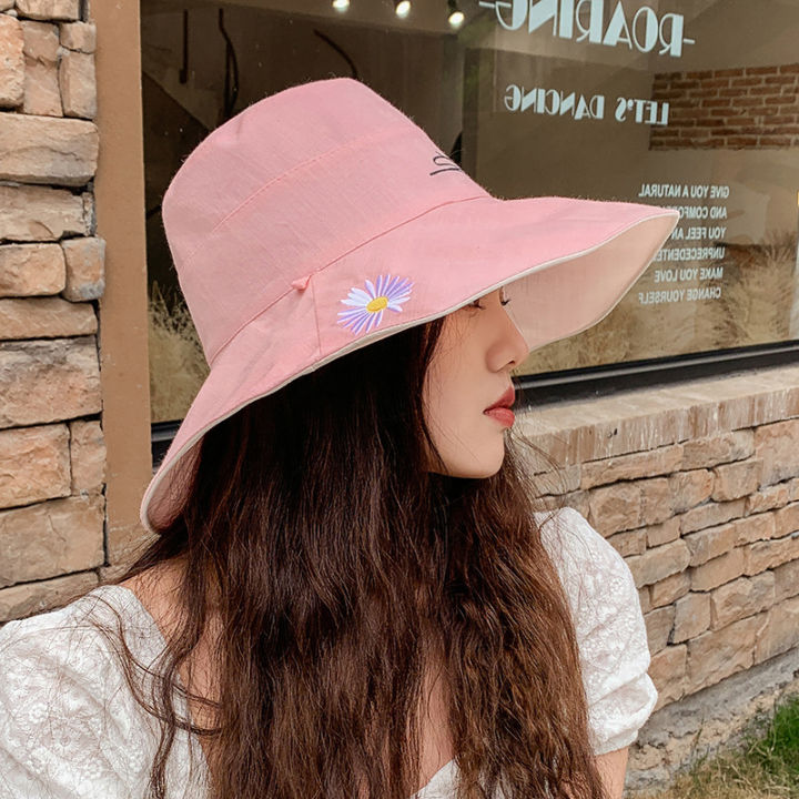 hot-1pc-fishermans-hat-fashion-daisy-millinery-summer-sun-protection-sun-hat-embroidery-daisies-womens-sunhat-hats-for-women