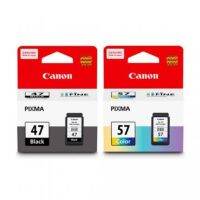 CANON INK CARTRIDGE PG47+CL57 ตลับหมีก ยี่ห้อ แคนนอน PG47BK+CL57 ชุดคู่ดำสี