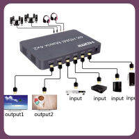 4K HDMI Matrix 4x 2สวิทซ์แยกตัวแปลงวิดีโอ2X2 Matrix Optical Audio 4 In 2 Out 1080P PC ไปเป็น Dual หน้าจอทีวี Distributor